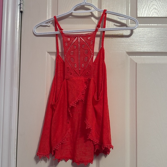 Peach tank top with cropped back - Picture 2 of 3